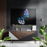 Patchwork Face Brushed Aluminium Dibond Wall Art.